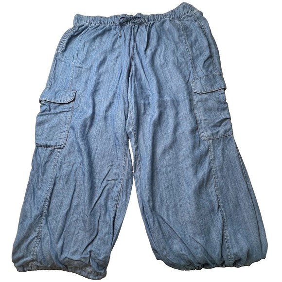 Lane Bryant Denim - Lane Bryant Plus 22 High Rise Pull On Cargo  Crop Jean Jogger